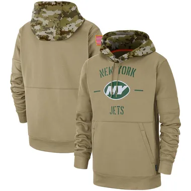 men's new york jets nike olive salute to service sideline therma performance pullover hoodie