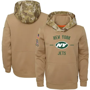 men's new york jets nike olive salute to service sideline therma performance pullover hoodie